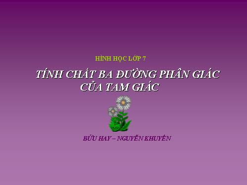 Chương III. §6. Tính chất ba đường phân giác của tam giác