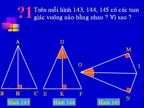 Chương II. §8. Các trường hợp bằng nhau của tam giác vuông