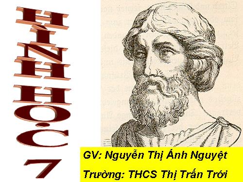 Chương II. §8. Các trường hợp bằng nhau của tam giác vuông