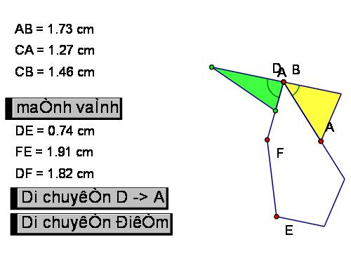 Tổng ba góc trong một tam giác( dùng GSP Việt Nam)