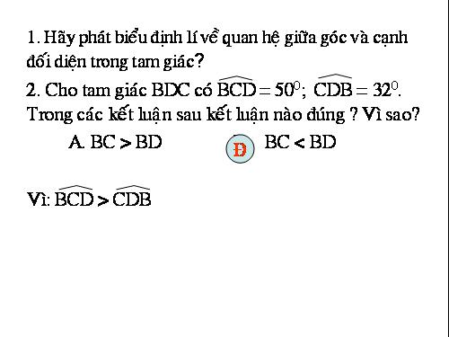 Chương III. §3. Quan hệ giữa ba cạnh của một tam giác. Bất đẳng thức tam giác