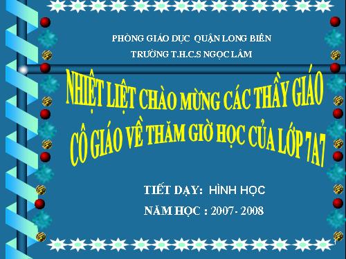 Chương I. §6. Từ vuông góc đến song song