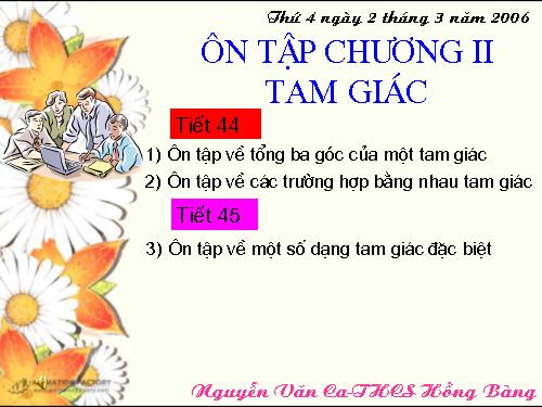 Ôn tập Chương II. Tam giác