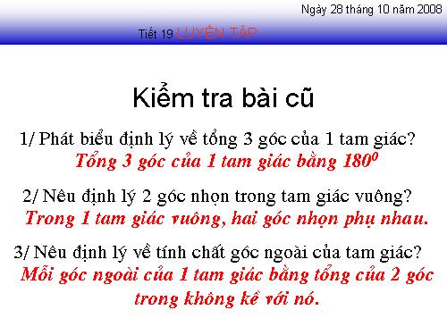 Các bài Luyện tập