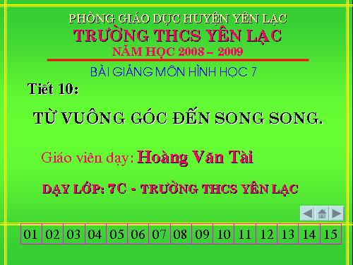 Chương I. §6. Từ vuông góc đến song song