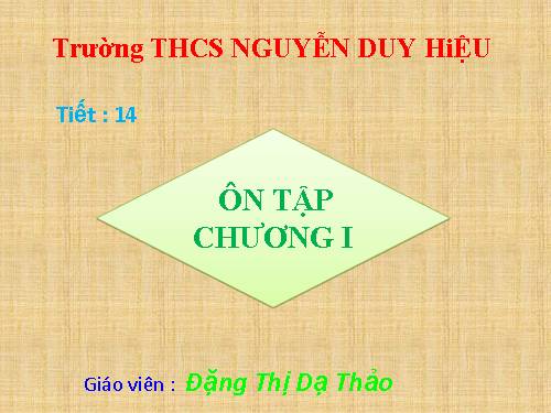 Ôn tập Chương I. Đường thẳng vuông góc. Đường thẳng song song