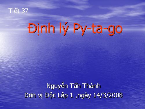 Chương II. §7. Định lí Py-ta-go