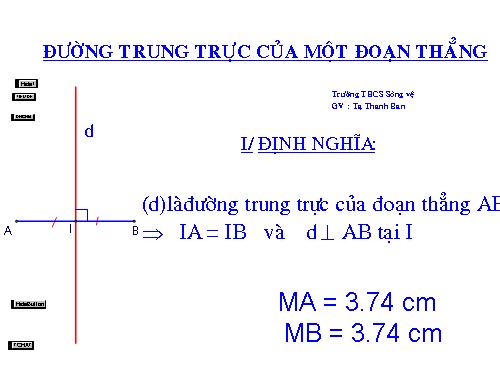 Chương III. §7. Tính chất đường trung trực của một đoạn thẳng