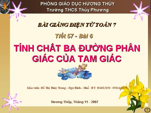 Chương III. §6. Tính chất ba đường phân giác của tam giác