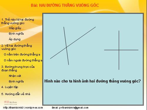 Chương I. §2. Hai đường thẳng vuông góc