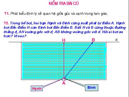 Chương III. §2. Quan hệ giữa đường vuông góc và đường xiên, đường xiên và hình chiếu