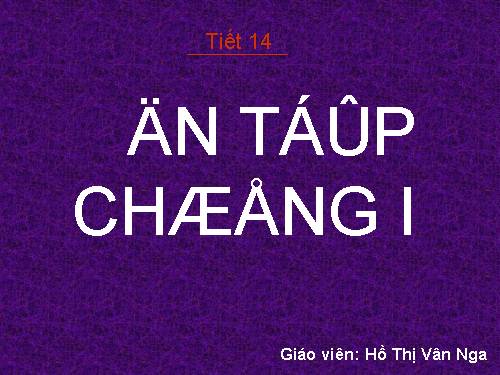 Ôn tập Chương I. Đường thẳng vuông góc. Đường thẳng song song