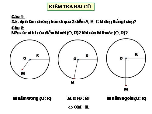 Chương II. §1. Sự xác định đường tròn. Tính chất đối xứng của đường tròn