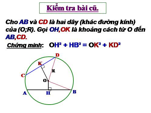 Chương II. §3. Liên hệ giữa dây và khoảng cách từ tâm đến dây
