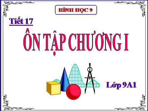 Ôn tập Chương I. Hệ thức lượng trong tam giác vuông