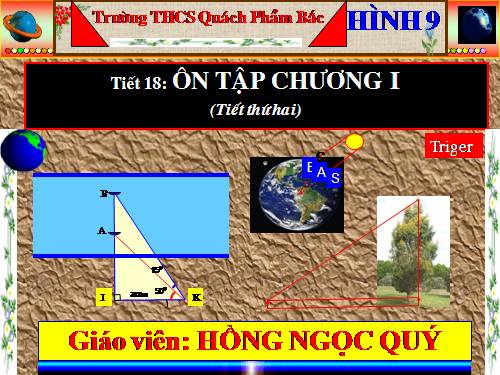 Ôn tập Chương I. Hệ thức lượng trong tam giác vuông