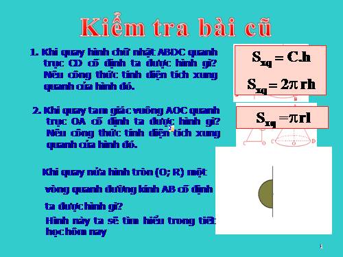 Chương IV. §3. Hình cầu - Diện tích mặt cầu và thể tích hình cầu