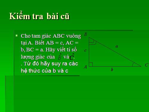 Chương I. §4. Một số hệ thức về cạnh và góc trong tam giác vuông