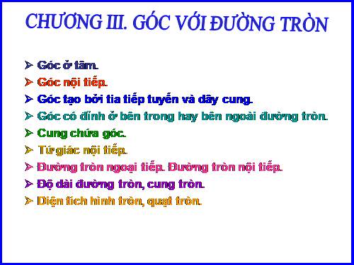 Chương III. §1. Góc ở tâm. Số đo cung