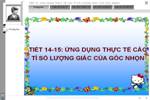 Chương I. §5. Ứng dụng thực tế các tỉ số lượng giác của góc nhọn. Thực hành ngoài trời