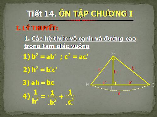 Ôn tập Chương I. Hệ thức lượng trong tam giác vuông