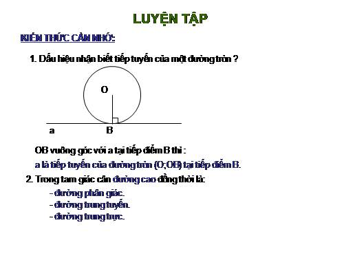 Các bài Luyện tập