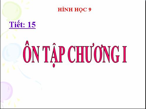 Ôn tập Chương I. Hệ thức lượng trong tam giác vuông