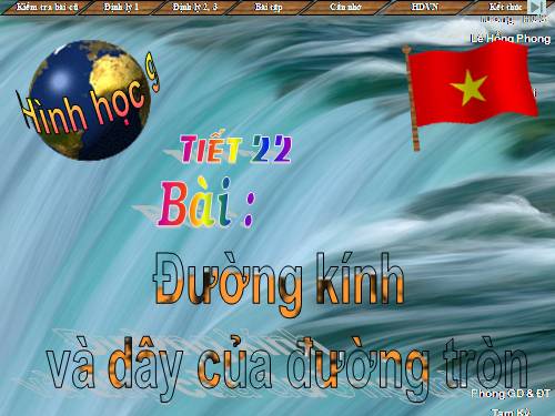 Chương II. §2. Đường kính và dây của đường tròn