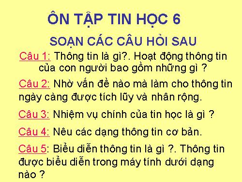 ÔN TẬP TIN HỌC 6