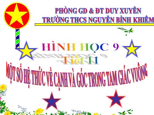 Chương I. §4. Một số hệ thức về cạnh và góc trong tam giác vuông