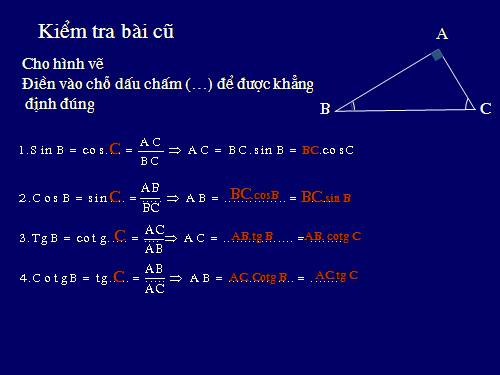 Chương I. §4. Một số hệ thức về cạnh và góc trong tam giác vuông