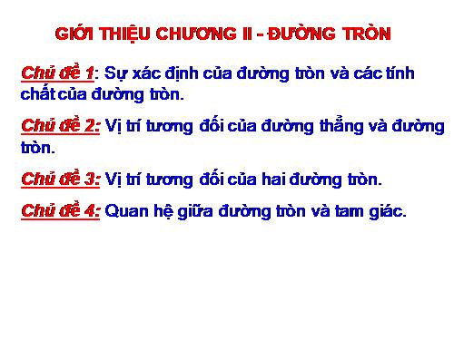 Chương II. §1. Sự xác định đường tròn. Tính chất đối xứng của đường tròn