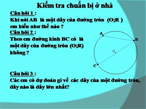 Chương II. §2. Đường kính và dây của đường tròn