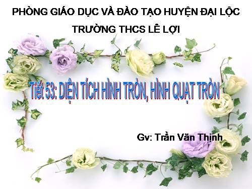 Chương III. §10. Diện tích hình tròn, hình quạt tròn