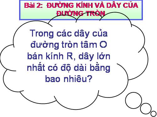 Chương II. §2. Đường kính và dây của đường tròn