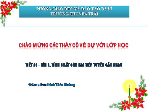 Chương II. §6. Tính chất của hai tiếp tuyến cắt nhau