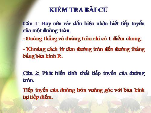 Chương II. §6. Tính chất của hai tiếp tuyến cắt nhau