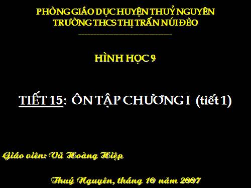 Ôn tập Chương I. Hệ thức lượng trong tam giác vuông