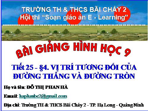 Chương II. §4. Vị trí tương đối của đường thẳng và đường tròn