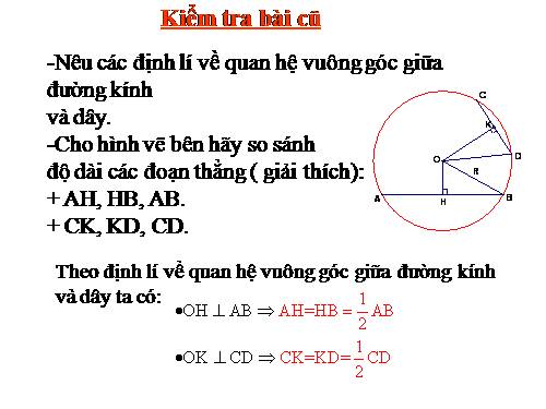 Chương II. §3. Liên hệ giữa dây và khoảng cách từ tâm đến dây