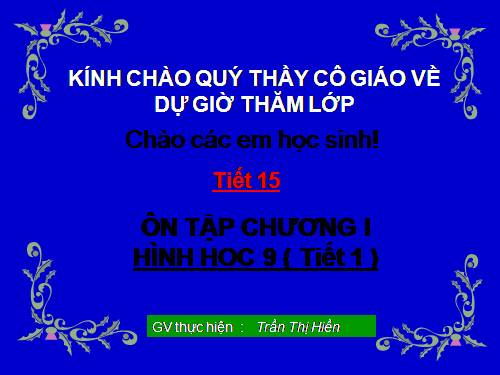 Ôn tập Chương I. Hệ thức lượng trong tam giác vuông