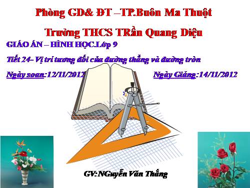 Chương II. §4. Vị trí tương đối của đường thẳng và đường tròn