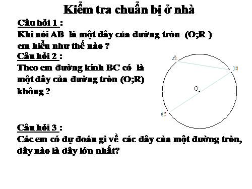 Chương II. §2. Đường kính và dây của đường tròn