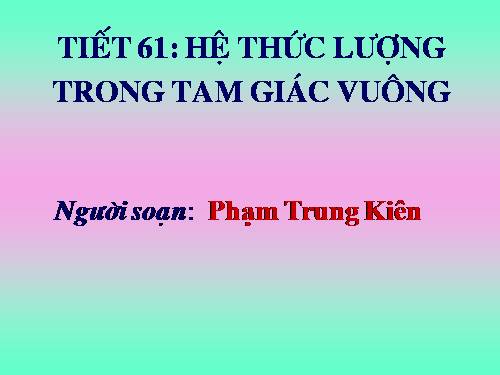 hệ thức lượng trong tam giác vuông