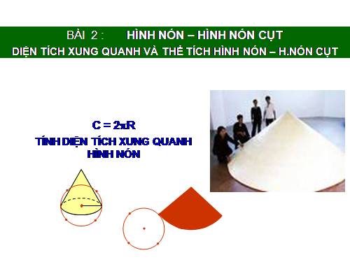 Chương IV. §2. Hình nón - Hình nón cụt - Diện tích xung quanh và thể tích của hình nón, hình nón cụt