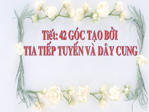 Chương III. §4. Góc tạo bởi tia tiếp tuyến và dây cung