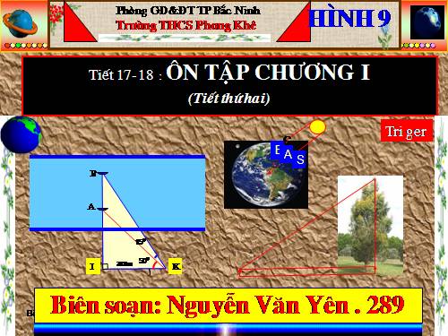 Ôn tập Chương I. Hệ thức lượng trong tam giác vuông