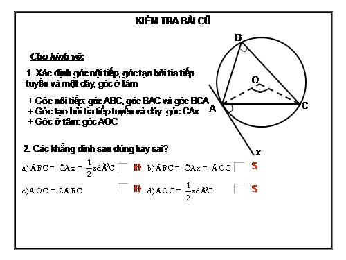 Chương III. §5. Góc có đỉnh ở bên trong đường tròn. Góc có đỉnh ở bên ngoài đường tròn