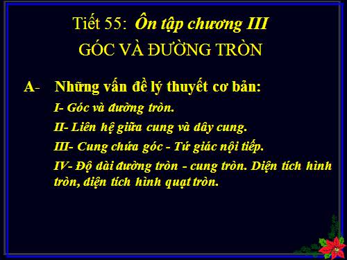 Ôn tập Chương III. Góc với đường tròn