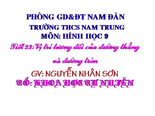 Chương II. §4. Vị trí tương đối của đường thẳng và đường tròn